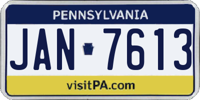 PA license plate JAN7613