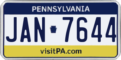 PA license plate JAN7644