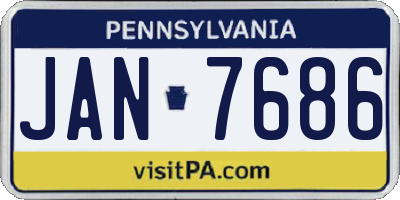 PA license plate JAN7686