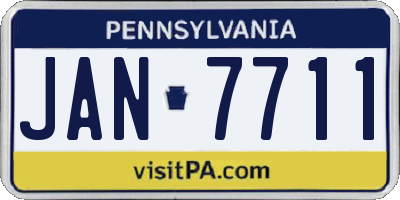 PA license plate JAN7711
