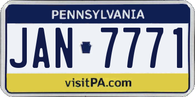 PA license plate JAN7771
