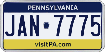 PA license plate JAN7775