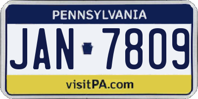 PA license plate JAN7809