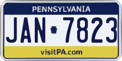 PA license plate JAN7823