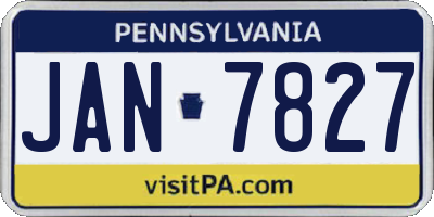 PA license plate JAN7827