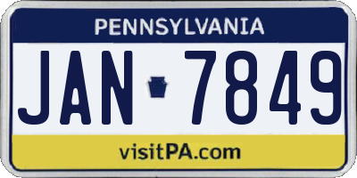 PA license plate JAN7849