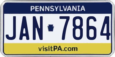 PA license plate JAN7864