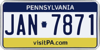PA license plate JAN7871