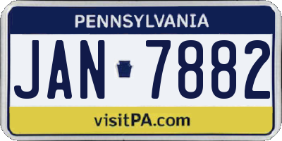 PA license plate JAN7882
