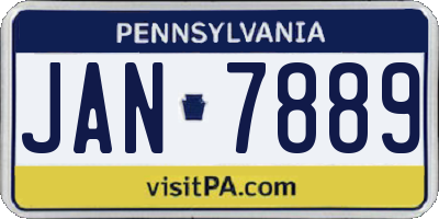 PA license plate JAN7889