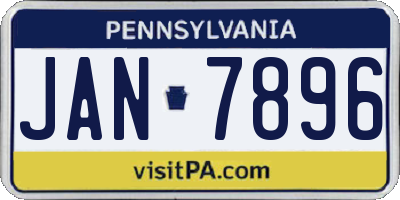PA license plate JAN7896