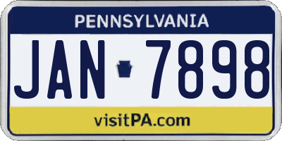 PA license plate JAN7898