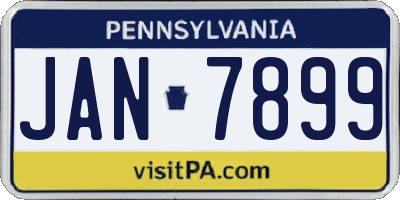 PA license plate JAN7899