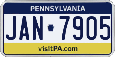 PA license plate JAN7905