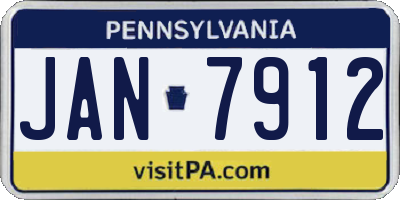 PA license plate JAN7912