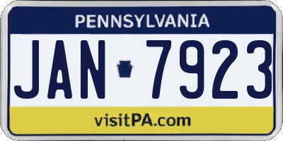 PA license plate JAN7923