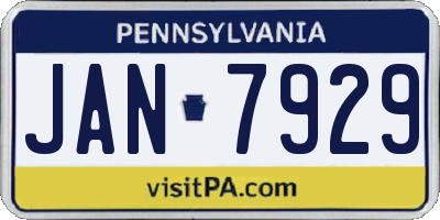 PA license plate JAN7929