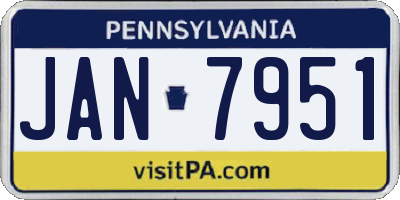 PA license plate JAN7951