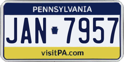 PA license plate JAN7957