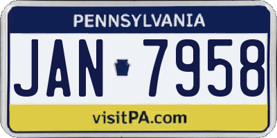 PA license plate JAN7958