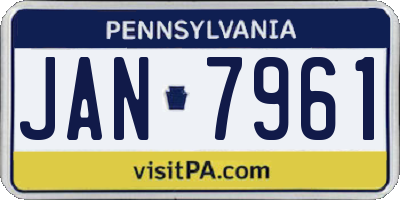 PA license plate JAN7961