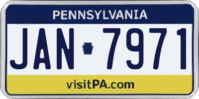 PA license plate JAN7971