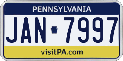 PA license plate JAN7997