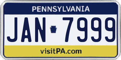 PA license plate JAN7999