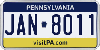 PA license plate JAN8011