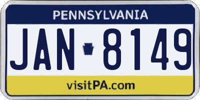 PA license plate JAN8149
