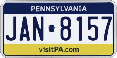PA license plate JAN8157