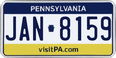 PA license plate JAN8159