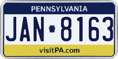PA license plate JAN8163