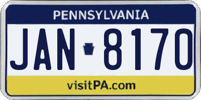 PA license plate JAN8170