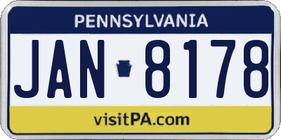PA license plate JAN8178