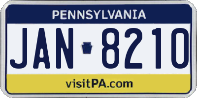 PA license plate JAN8210