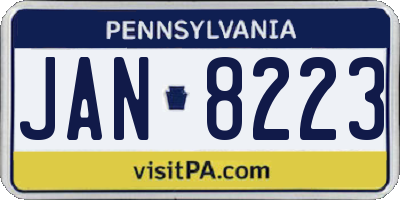 PA license plate JAN8223