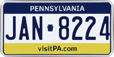 PA license plate JAN8224