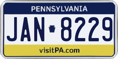 PA license plate JAN8229