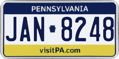 PA license plate JAN8248