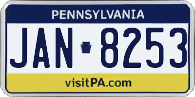 PA license plate JAN8253