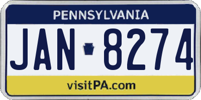 PA license plate JAN8274