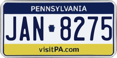 PA license plate JAN8275