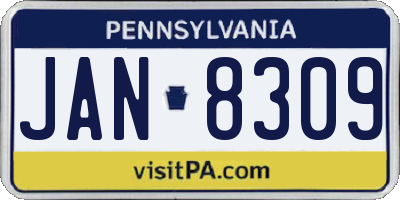 PA license plate JAN8309