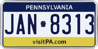 PA license plate JAN8313