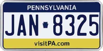 PA license plate JAN8325