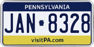 PA license plate JAN8328