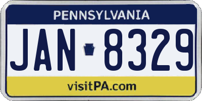 PA license plate JAN8329