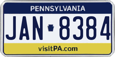 PA license plate JAN8384