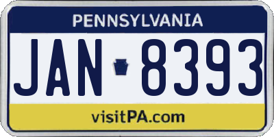 PA license plate JAN8393